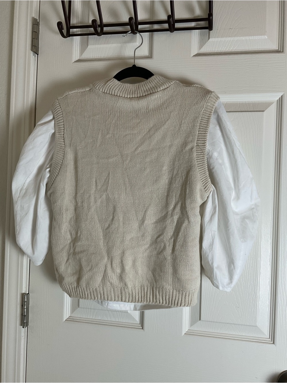 Zara Knit Sweater Vest Layered White Top Medium M - Picture 8 of 9